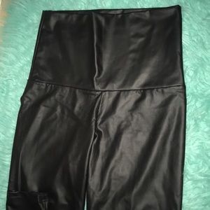 FAUX Leather tummy tuck leggings